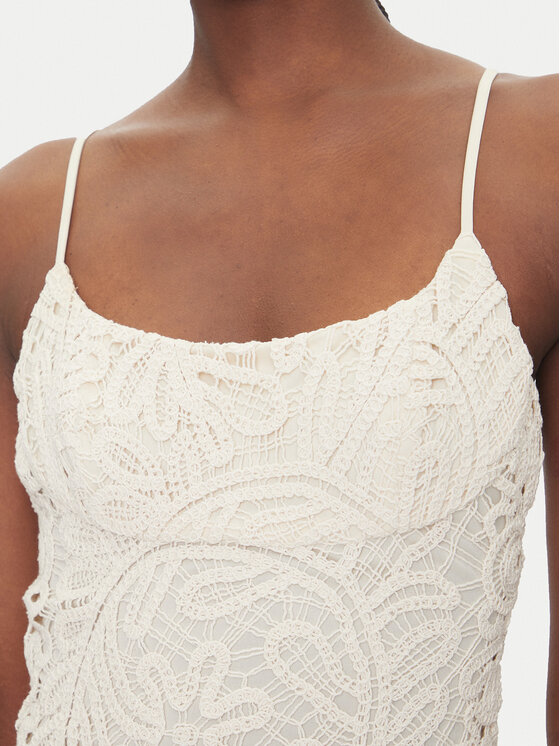 BARDOT BARDOT Cocktail obleka 57998DB6 Écru Slim Fit