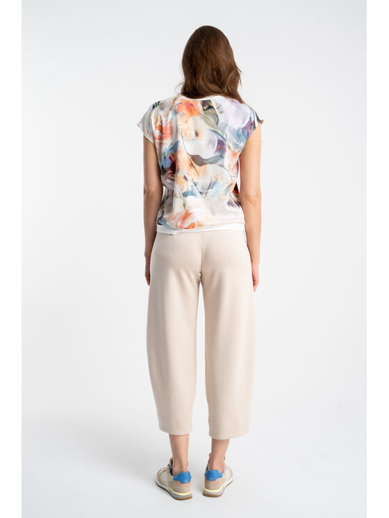 CLICK CLICK Kalhoty z materiálu 30-354 Béžová Regular Fit