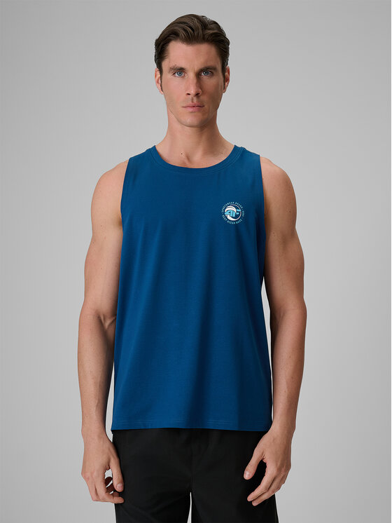 4F 4F Tank top SUMMER CODE Turkusowy Regular Fit