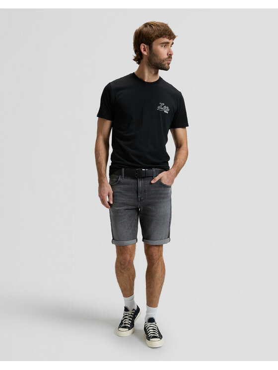 Lee Lee Szorty jeansowe 5 POCKET SHORT Szary Straight Leg