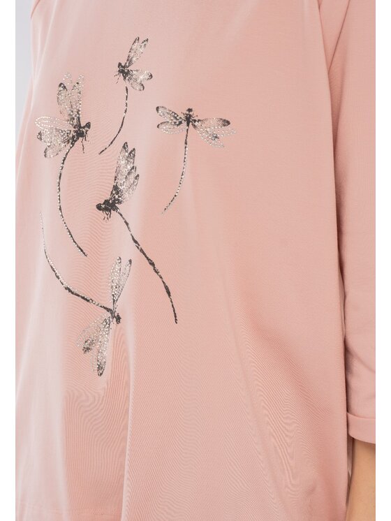 Perso Perso Halenka z rękawem 3/4 Růžová Regular Fit
