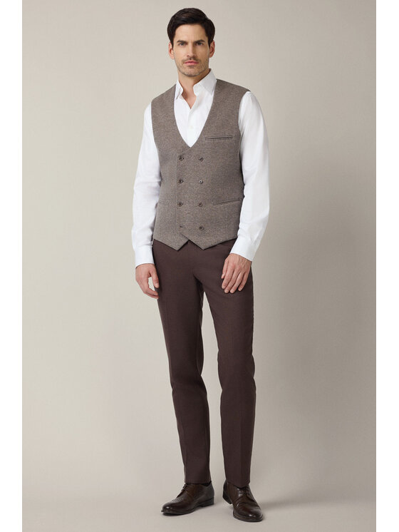 Lancerto Lancerto Kamizelka Treia KA131225000008 Beżowy Slim Fit