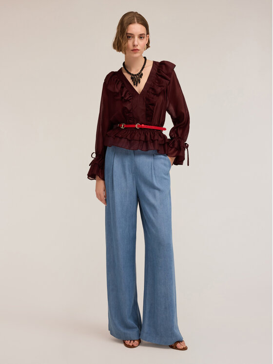 Motivi Motivi Blusa 2727Q001888N036 Bordeaux Regular Fit