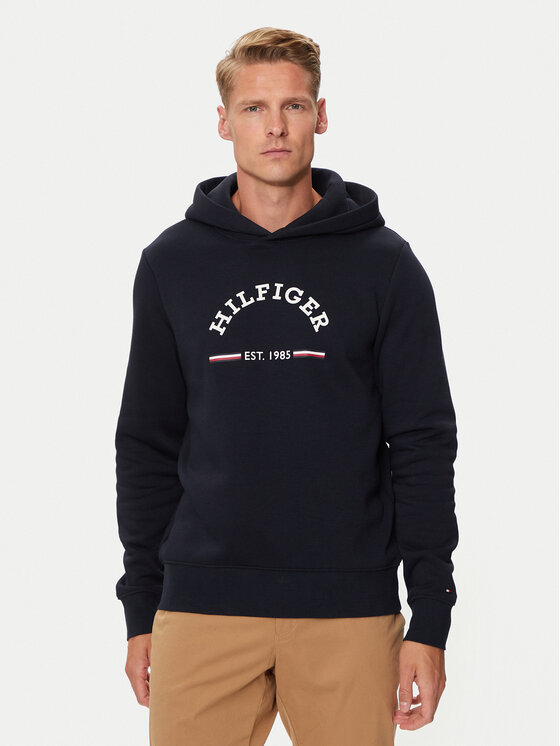 Tommy Hilfiger Džemperis ar kapuci Roundall MW0MW35568 Tumši zils Regular Fit