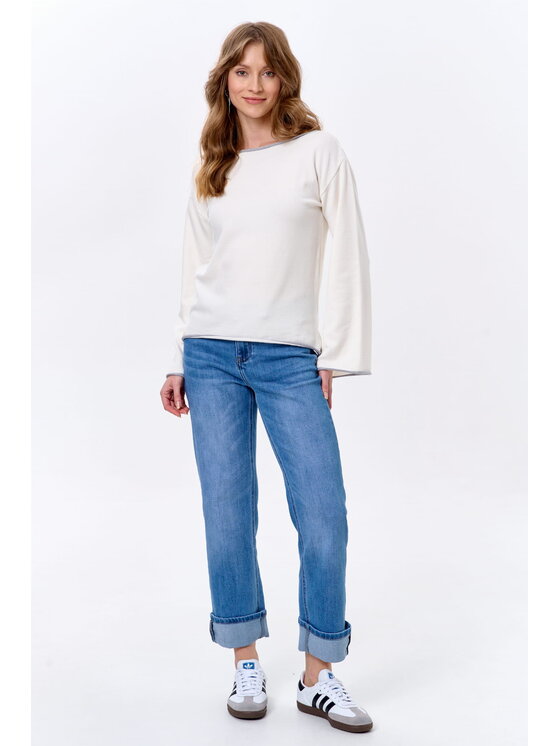 blue shadow blue shadow Sweter Kenzo Écru Regular Fit
