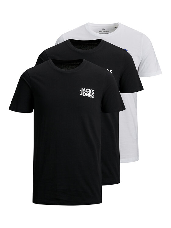 Jack&Jones Jack&Jones Set od 3 majice Corp Logo 12191762 Crna Slim Fit
