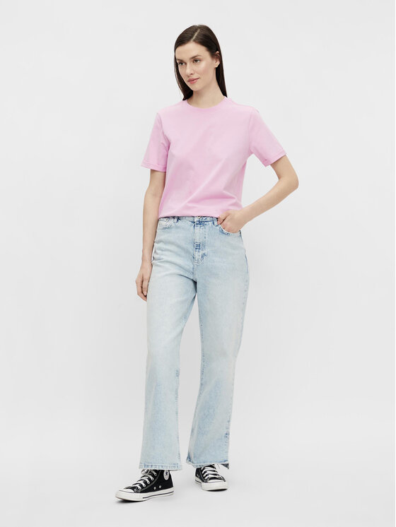 Pieces Pieces Majica Ria 17086970 Roza Regular Fit