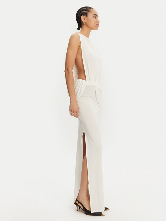 JACQUEMUS JACQUEMUS Sukienka wieczorowa La Robe Peplo Longue 25E251DR2302381 100 Biały Regular Fit