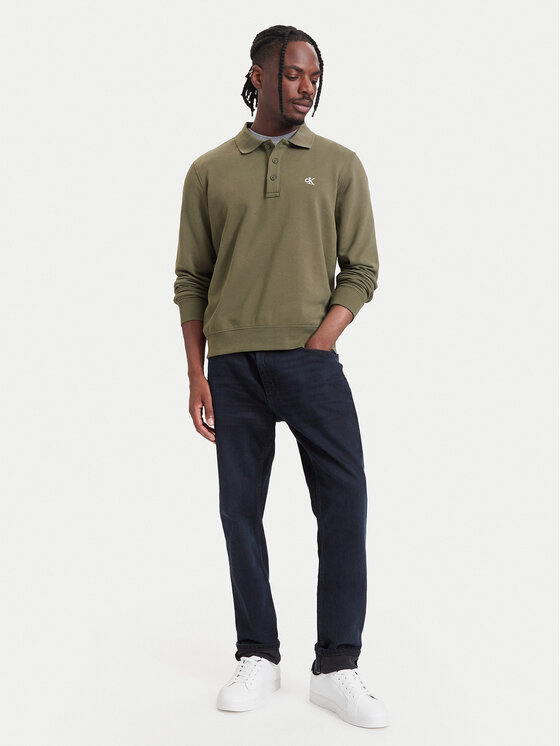 Calvin Klein Jeans Calvin Klein Jeans Тениска с яка и копчета LV04RH235G Каки Regular Fit