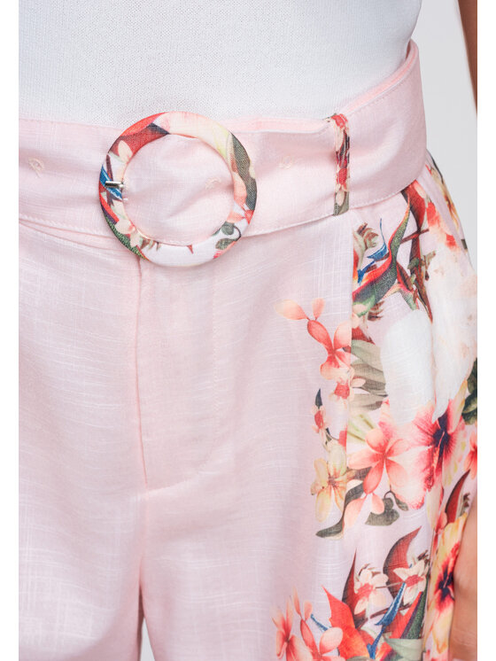 Ombre Ombre Szorty materiałowe OW-ST-E0025 Różowy Relaxed Fit