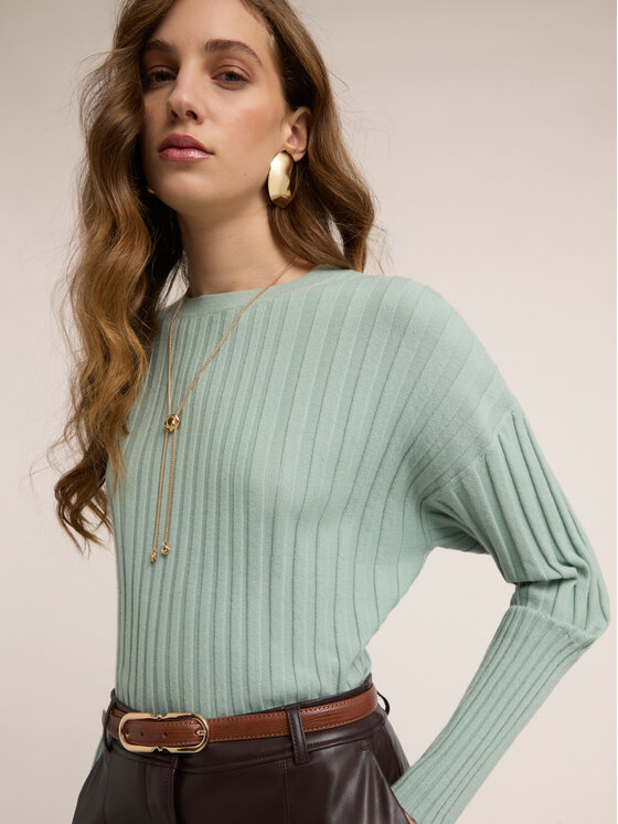 Motivi Motivi Cardigan M445W003543N015 Turchese Slim Fit