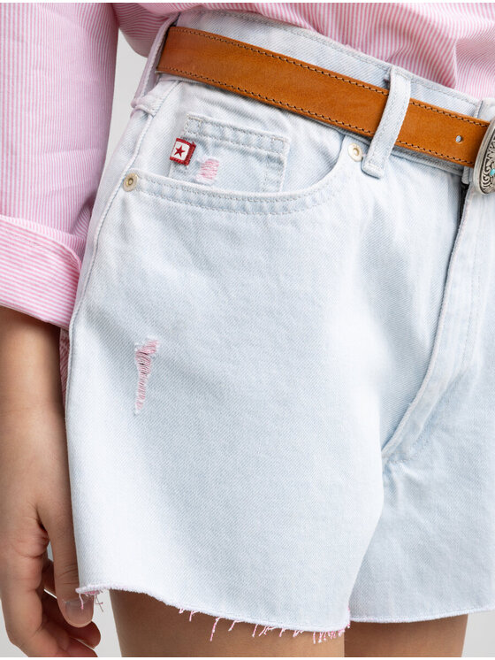 BIG STAR BIG STAR Szorty jeansowe SALLY_142_110 Błękitny Classic Fit