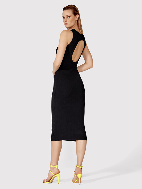 Simple Simple Poletna obleka SUD011 Črna Slim Fit