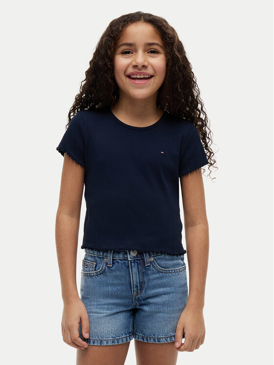 Tommy Hilfiger Tricou KG0KG08590 Bleumarin Slim Fit