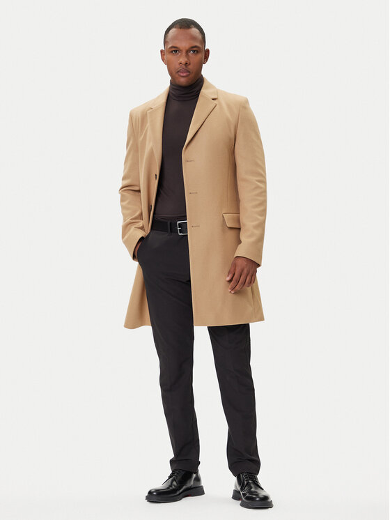 HUGO HUGO Vuneni kaput Migor2541 50546528 Bež Slim Fit