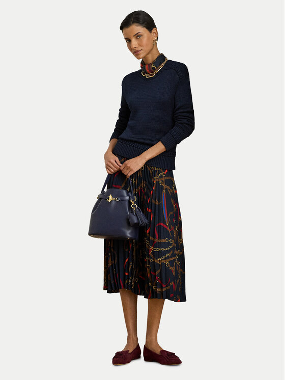 LAUREN RALPH LAUREN LAUREN RALPH LAUREN Plisovaná sukňa 200P03550001 Tmavomodrá Regular Fit