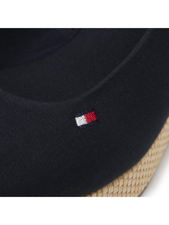 Tommy Hilfiger Tommy Hilfiger Espadryle Iconic Elba Sling Back Wedge FW0FW04788 Granatowy