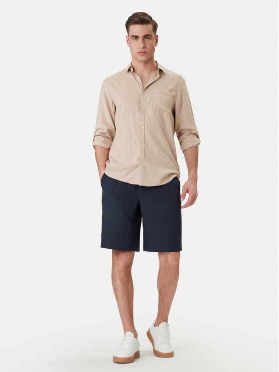 Guess Guess Πουκάμισο F6GH06 WG3L0 Μπεζ Regular Fit