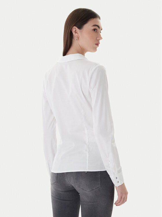 Guess Guess Košeľa W2YH41 WAF10 Biela Slim Fit