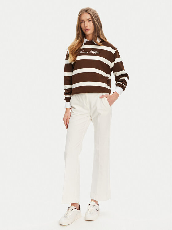 Tommy Hilfiger Tommy Hilfiger Mikina Script WW0WW45743 Hnědá Regular Fit