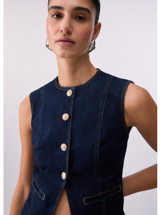 Liu Jo Liu Jo Kamizelka UA6345D492577000 Błękitny Slim Fit