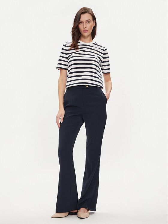 Tommy Hilfiger Tommy Hilfiger Spodnie materiałowe Gold Button WW0WW42455 Granatowy Flare Fit