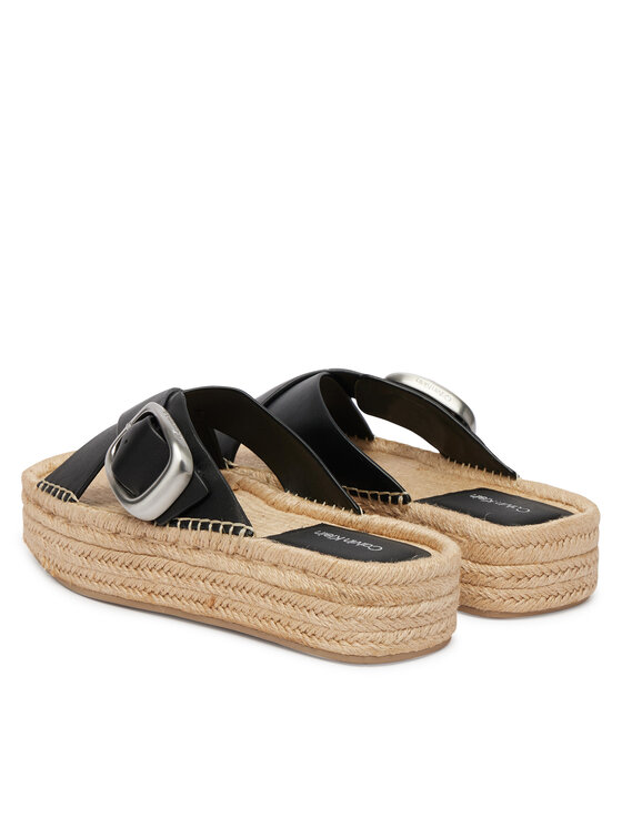 Calvin Klein Calvin Klein Espadrilės Flatf Espadrill Cross Lth Hdw HW0HW02892 Juoda
