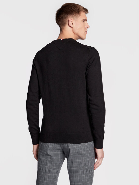 Tommy Hilfiger Tommy Hilfiger Sweater Pima MW0MW28046 Fekete Regular Fit