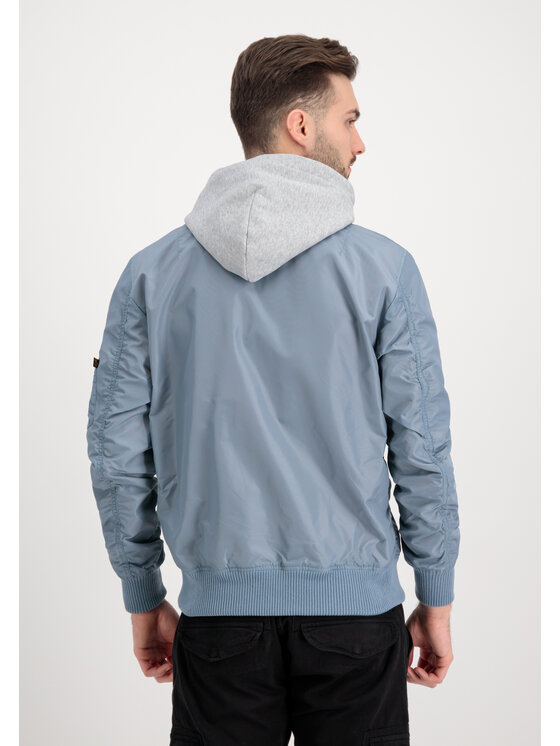 Alpha Industries Alpha Industries Kurtka bomber MA-1 TT Hood Light Bomber Jacket Błękitny Slim Fit