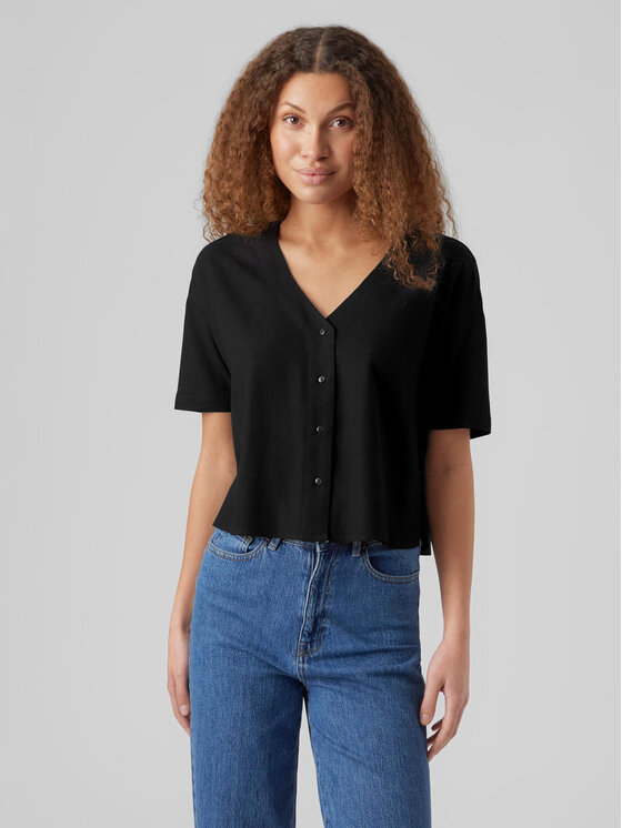 Vero Moda Bluză Jesmilo 10279696 Negru Regular Fit
