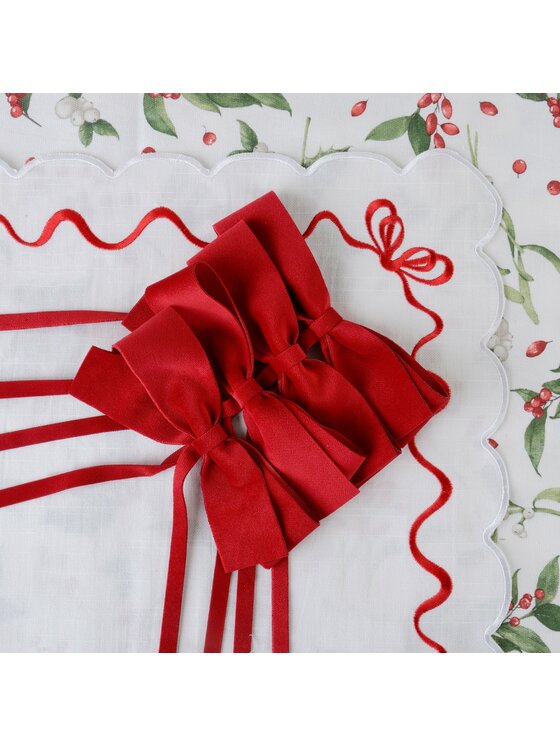 Roseberry Home Roseberry Home Obrączka na serwetki kokardka Red Bow Czerwony