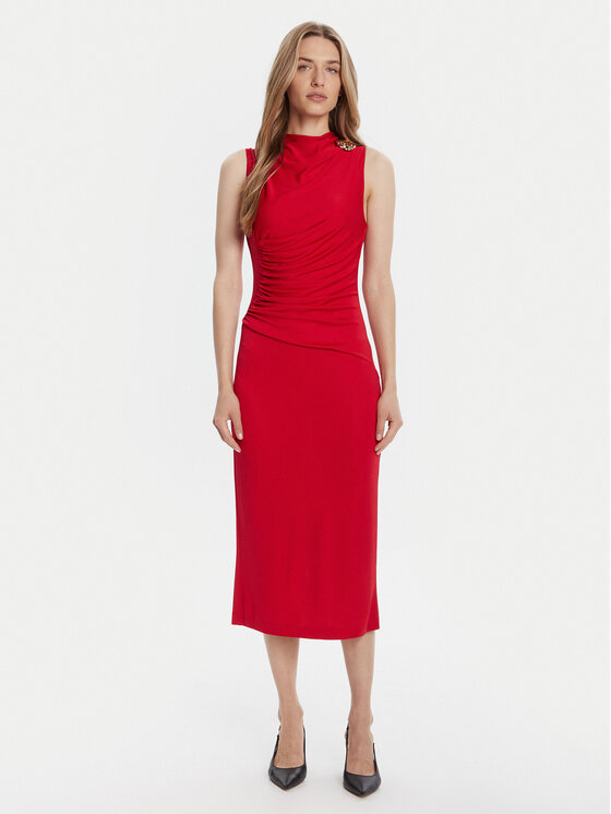 Rinascimento Rinascimento Cocktail obleka CFC0125010003 Rdeča Slim Fit