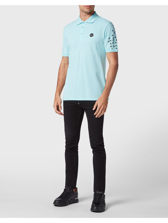 PHILIPP PLEIN PHILIPP PLEIN Polokošeľa 127 Modrá Slim Fit