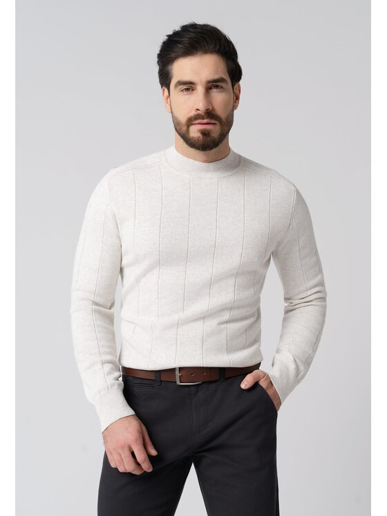 Volcano Volcano Sweter S-KING Szary Regular Fit