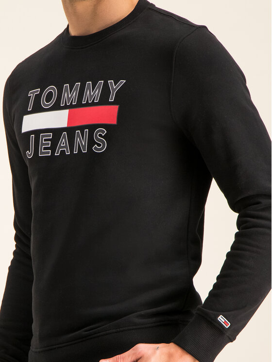 Tommy Jeans Tommy Jeans Bluză Tjm Essential Graphic Crew DM0DM07413 Negru Regular Fit