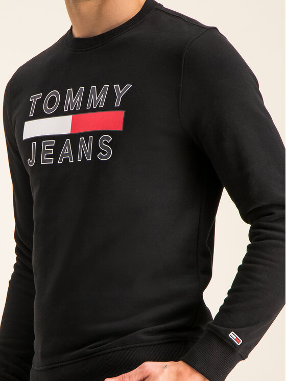 Tommy Jeans Tommy Jeans Sweatshirt Tjm Essential Graphic Crew DM0DM07413 Schwarz Regular Fit