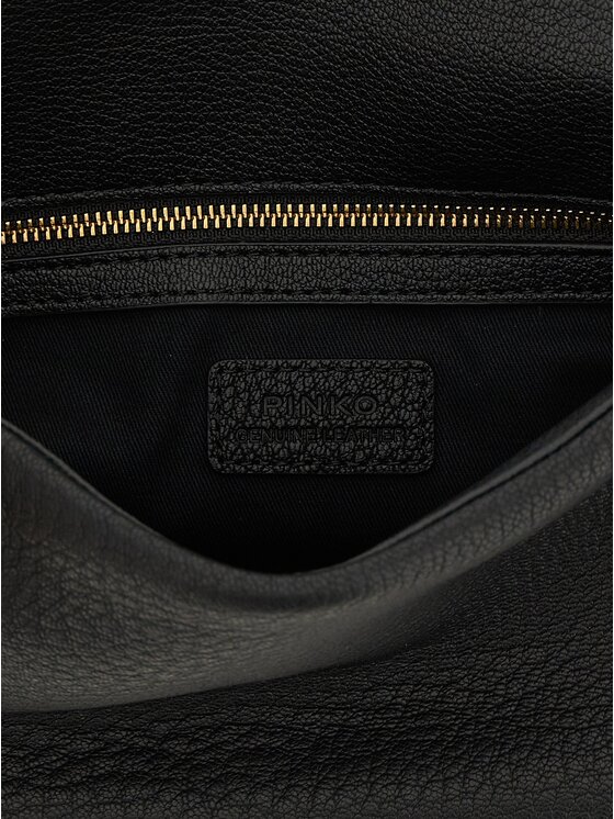 PINKO PINKO Torebka Black Lamb Leather Shoulder Czarny