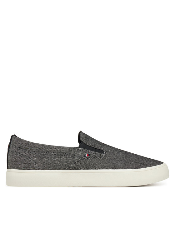 Tommy Hilfiger Męskie Tenisówki, rozmiar 45, Szare, Th Hi Vulc Low Slip On Ch FM0FM05390