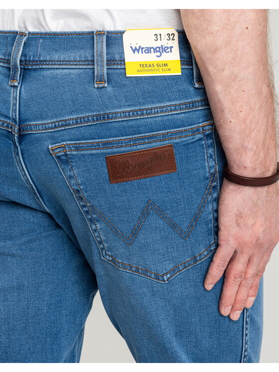 Wrangler Wrangler Jeansy TEXAS SLIM Niebieski Slim Fit