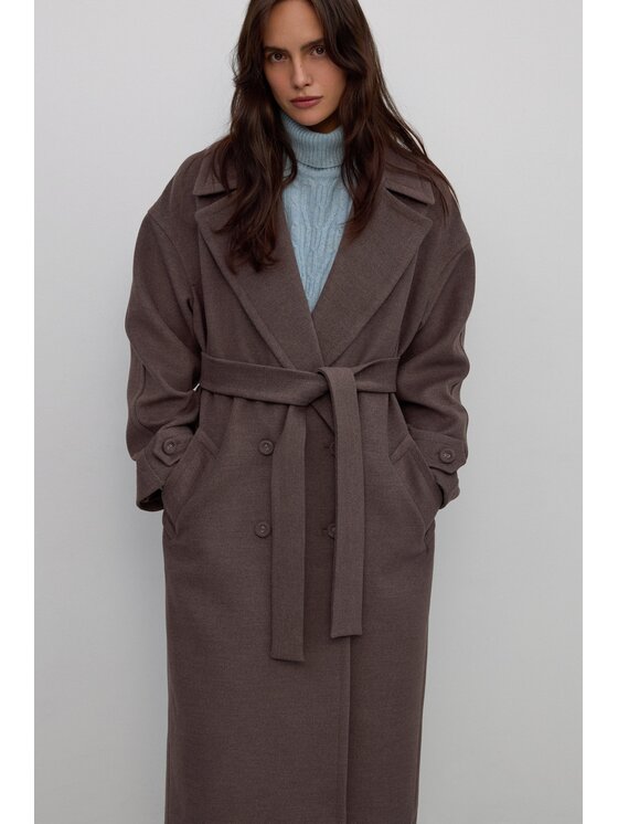 Estro Estro Cappotto ER00117931 Marrone Loose Fit