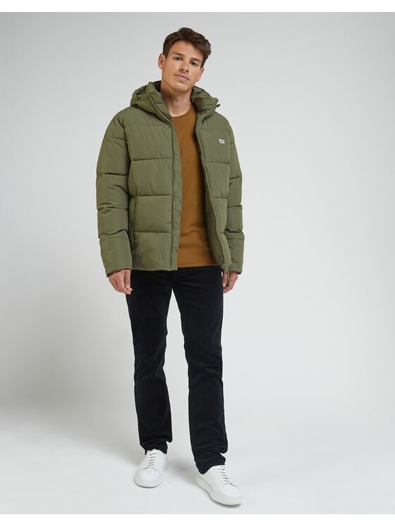 Lee Lee Kurtka puchowa Puffer Jacket Olive Grove Zielony Regular Fit