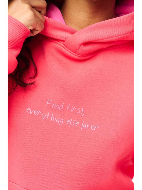 NAOKO NAOKO Bluza Food First Koralowy Loose Fit