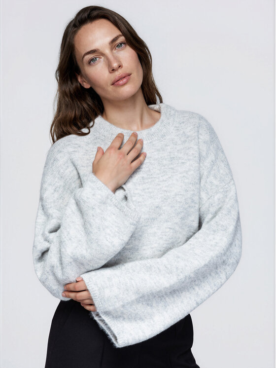 Ombre Ombre Svetr OW-SW-E0062 Šedá Relaxed Fit
