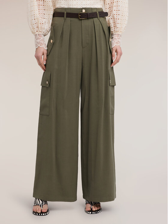Motivi Motivi Pantaloni di tessuto P051Q004450N035 Verde Over Fit