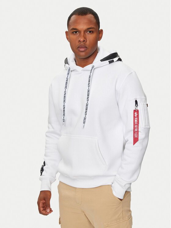 Alpha Industries Bluză 126803 Alb Regular Fit