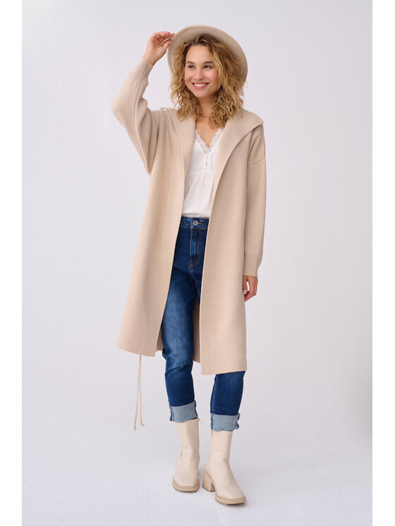 blue shadow blue shadow Płaszcz przejściowy Huggo Beżowy Regular Fit