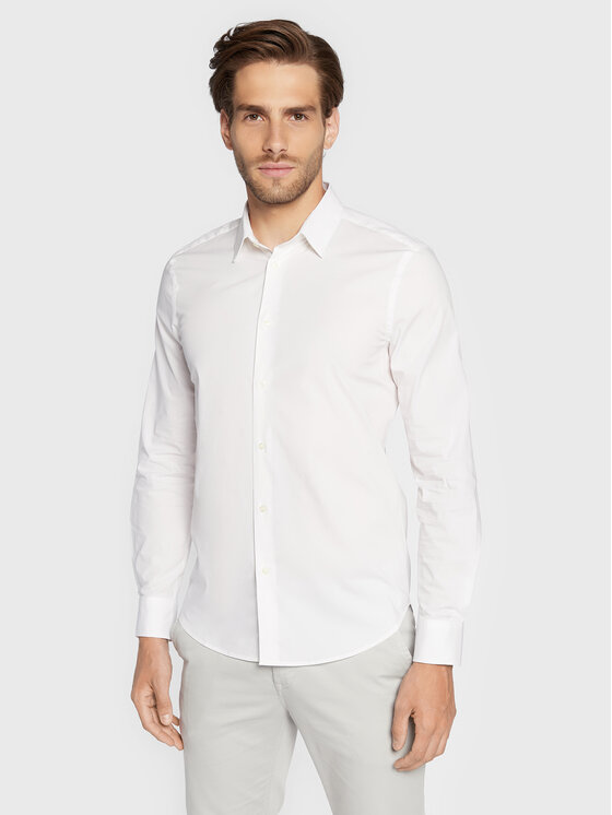 sisley chemise 5cnx5ql19 blanc slim fit