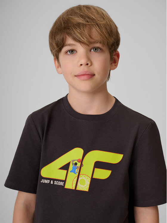 4F 4F T-Shirt WAVE RIDERS CLUB Szary ciemny Regular Fit