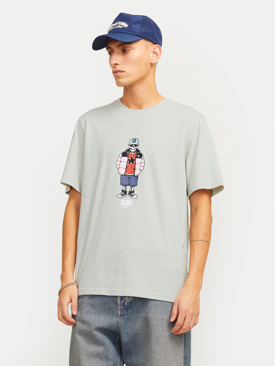 Férfi Póló Jack&Jones, Méret: XL, Szürke, Eight Skull 12264841