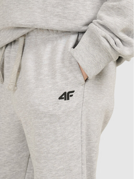 4F 4F Spodnie dresowe 4FJWMM00TTROM1827 Szary jasny Active Fit